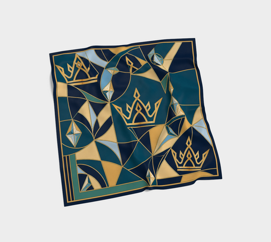 Facets of Her Reign — The Many-Crowned Woman Scarf