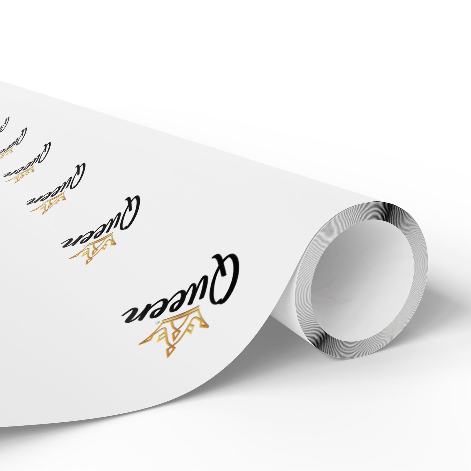 Roll of paper with 'Queen' logo on a white background