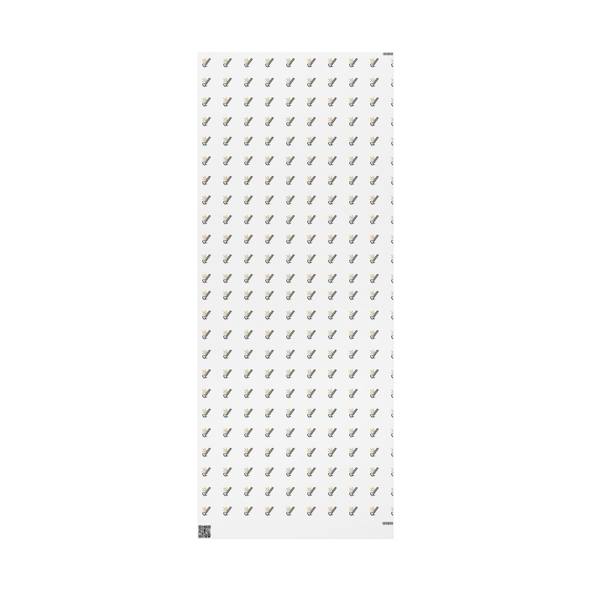 White giftwrap with crown design  white background