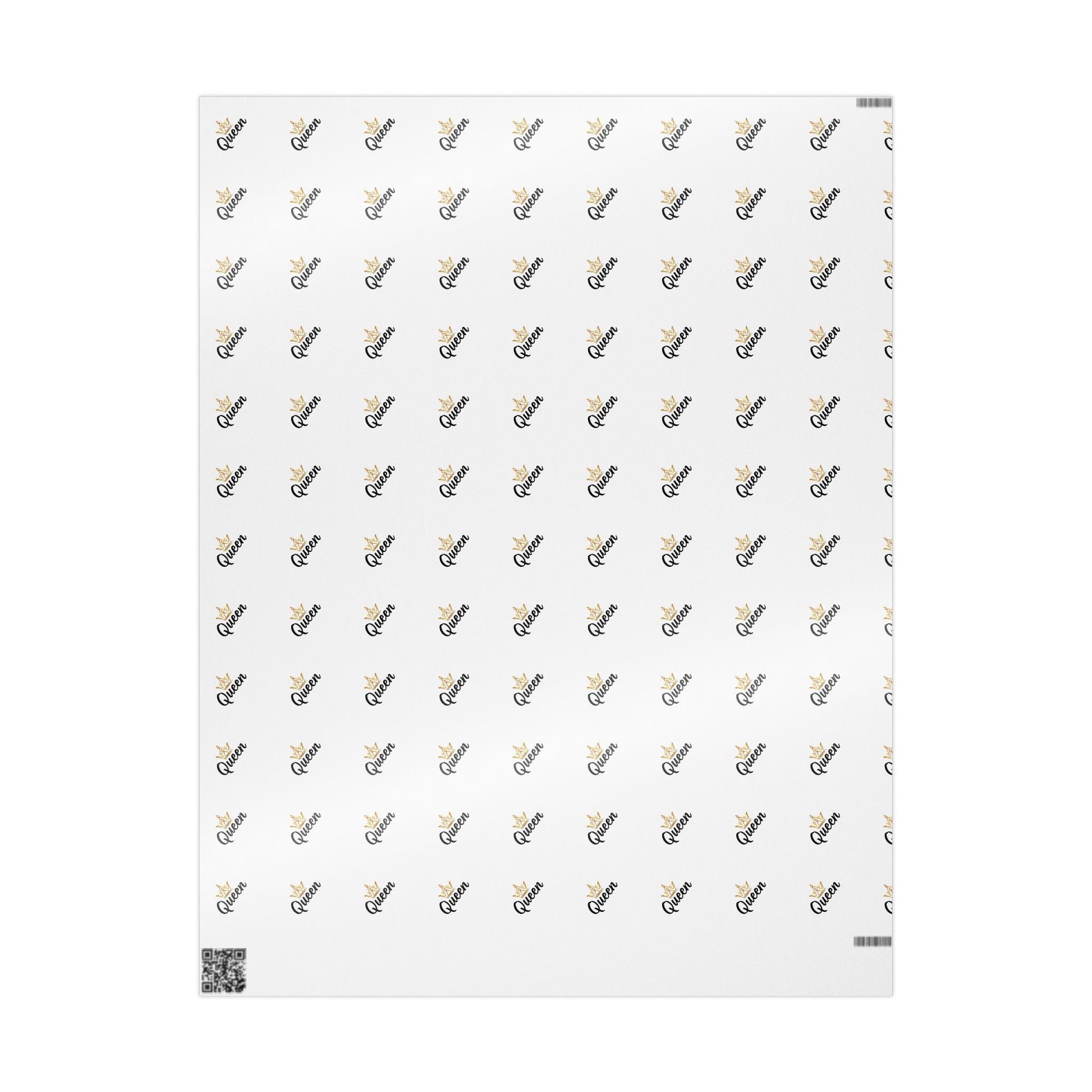 White paper with a pattern of small crown icons on a white background