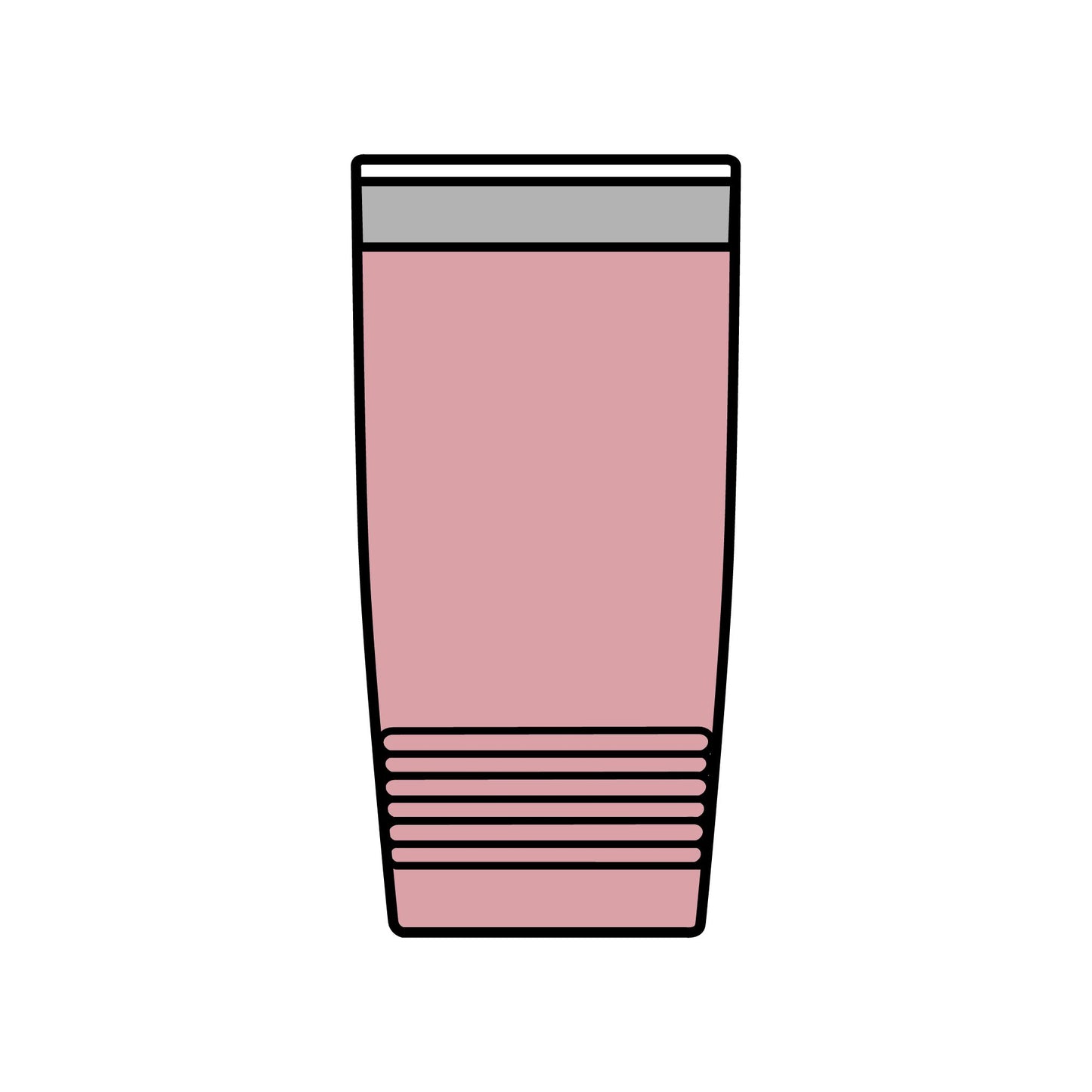 Illustration of a pink cylindrical container with a gray top on a white background