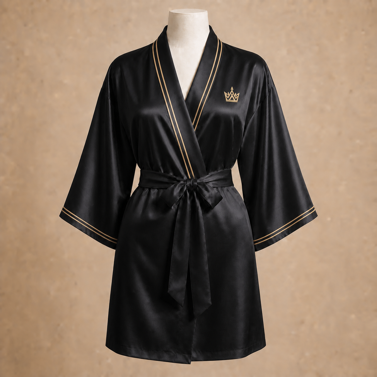 The Crowned Silk Kimono Robe