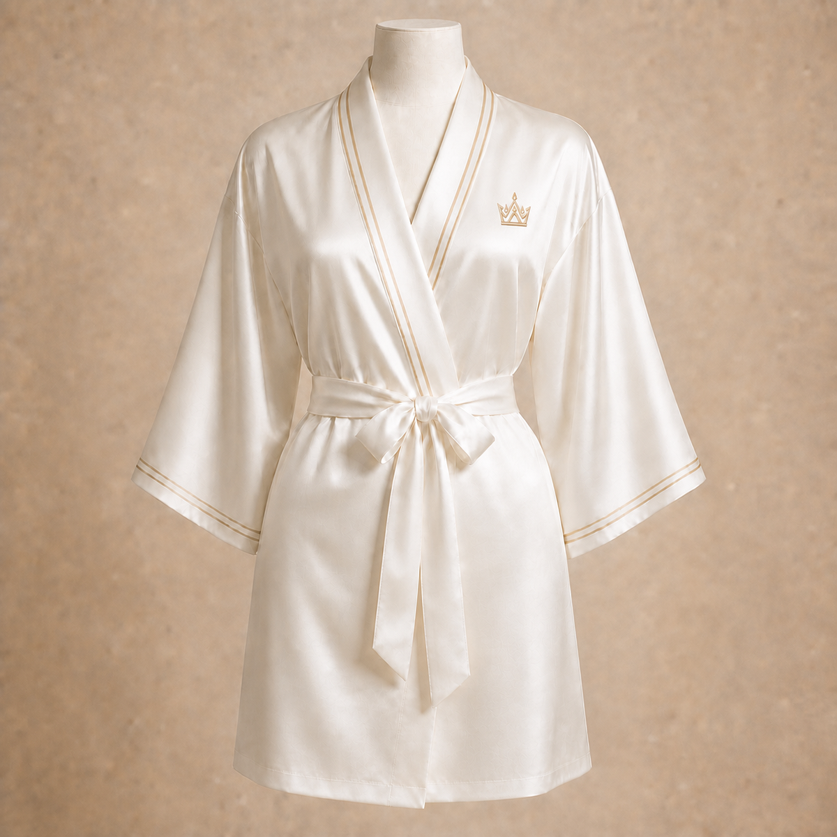 The Crowned Silk Kimono Robe