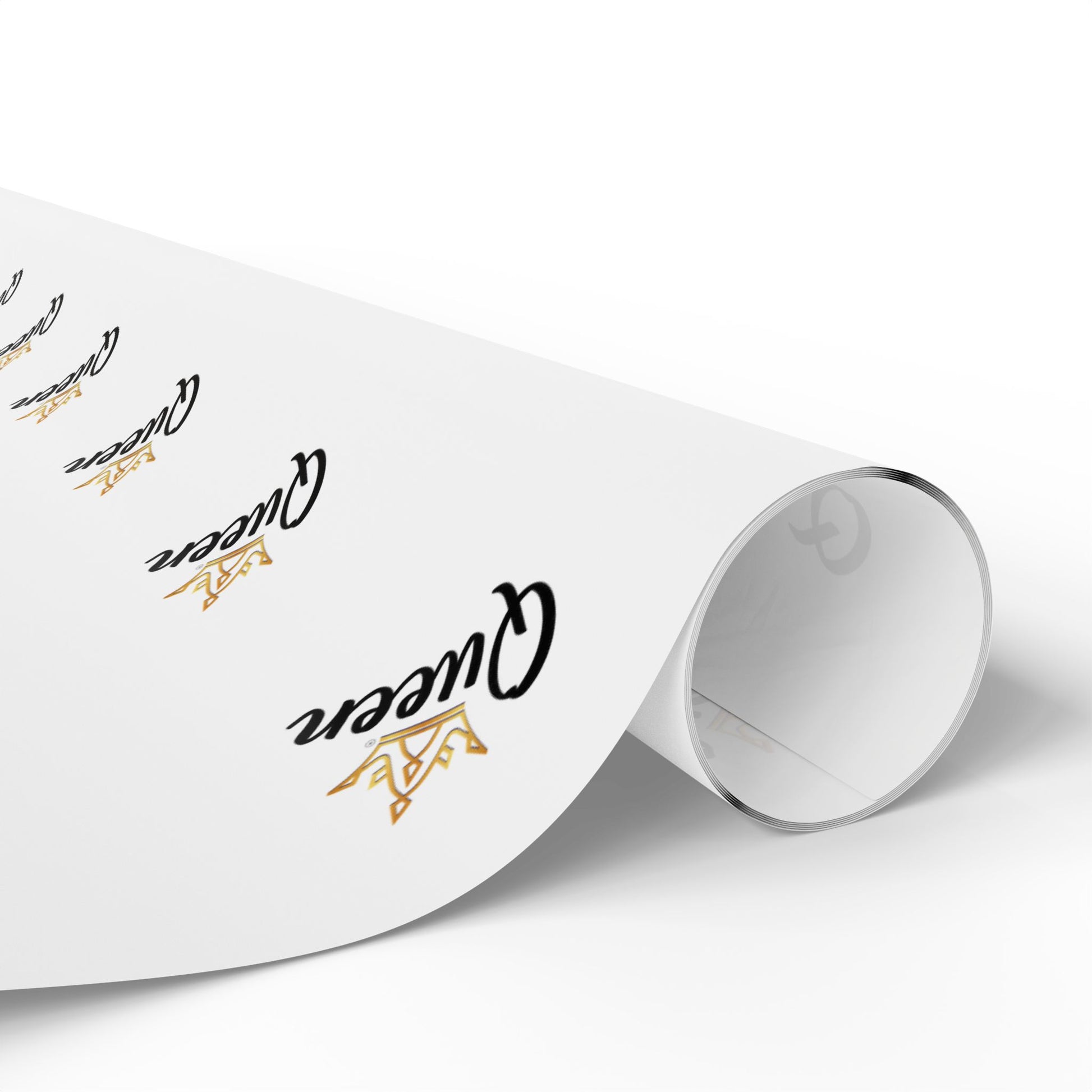 Roll of paper with 'Qwen' branding on a white background