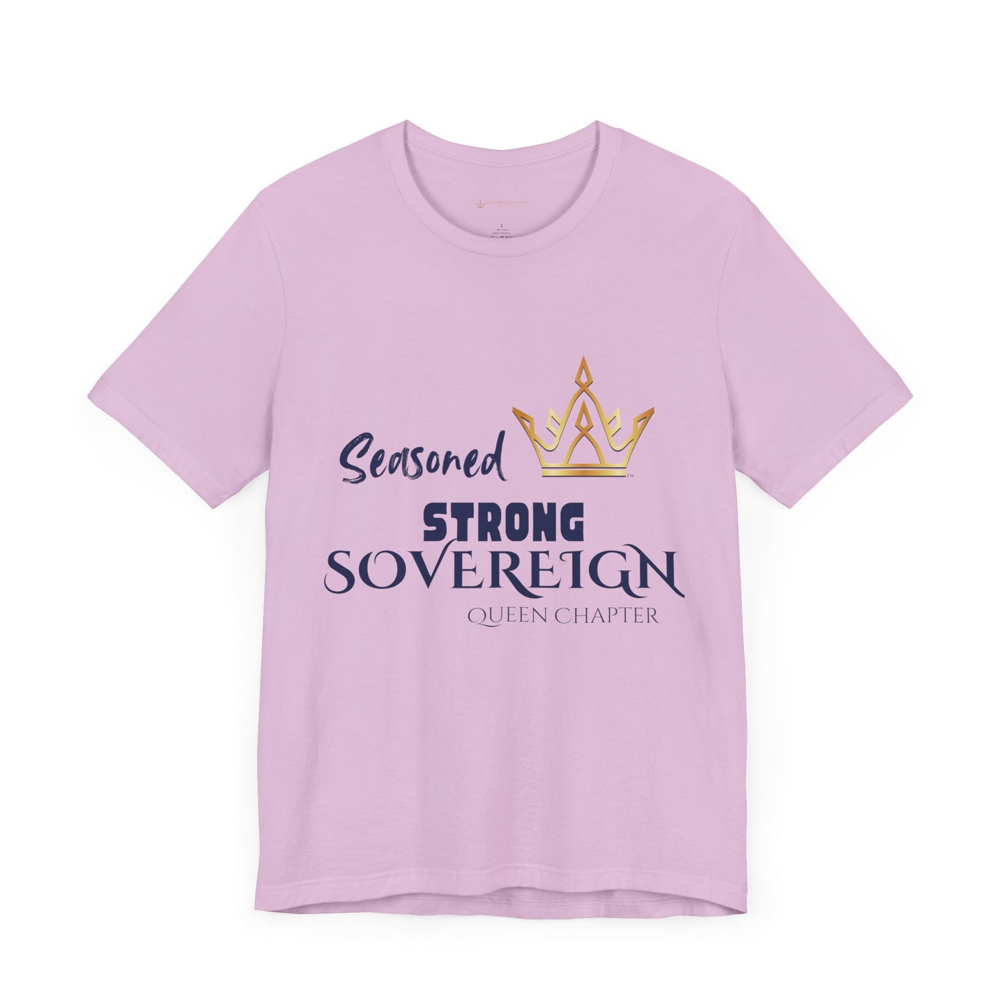Purple t-shirt with motivational text and crown graphic on a white background