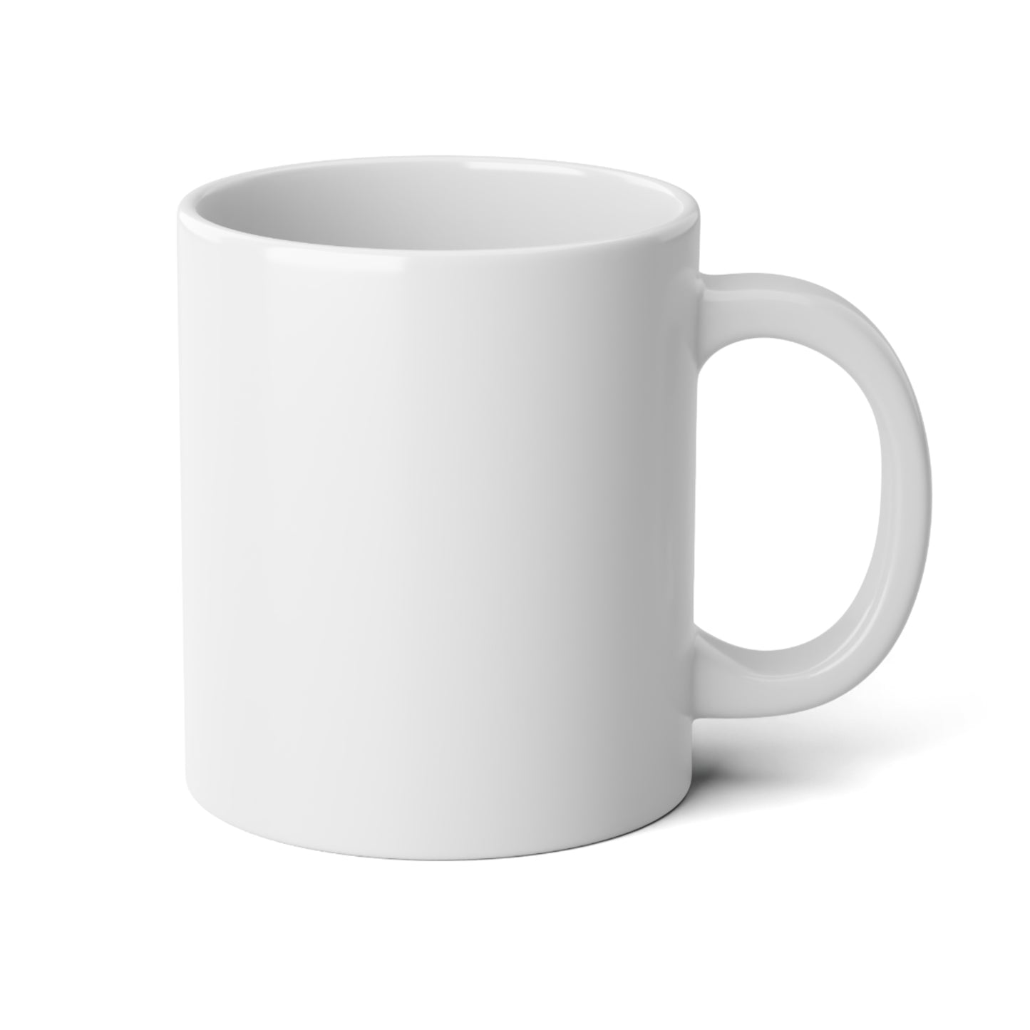 White ceramic mug on a white background