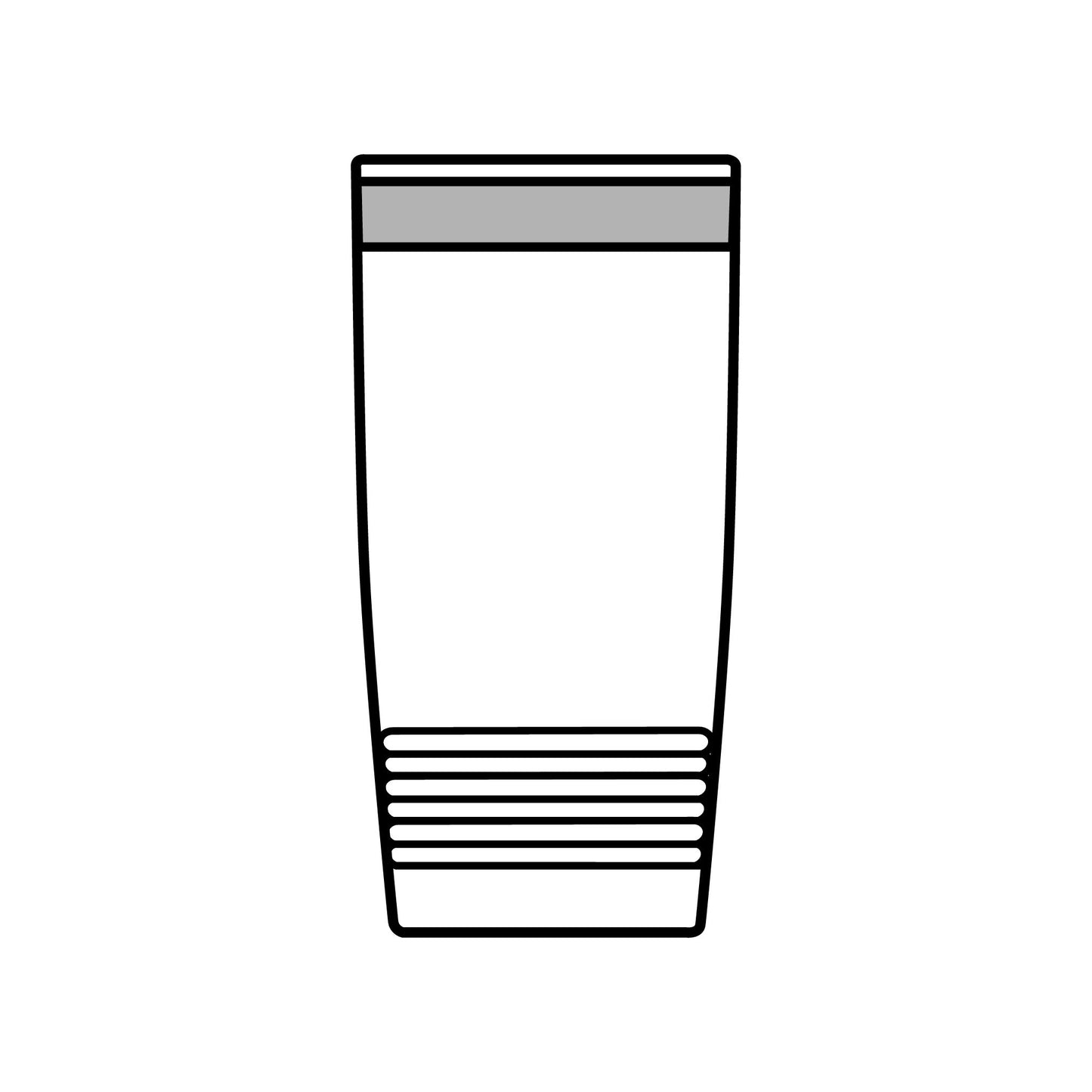 Outline of a cylindrical container with a lid on a white background