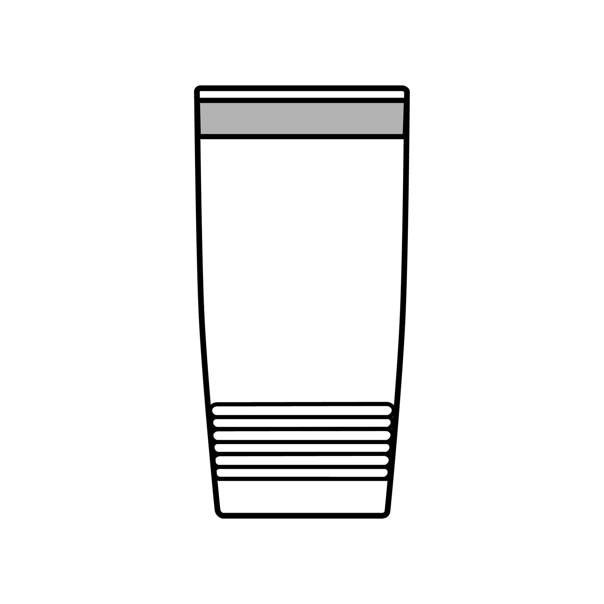 Outline of a cylindrical container with a lid on a white background